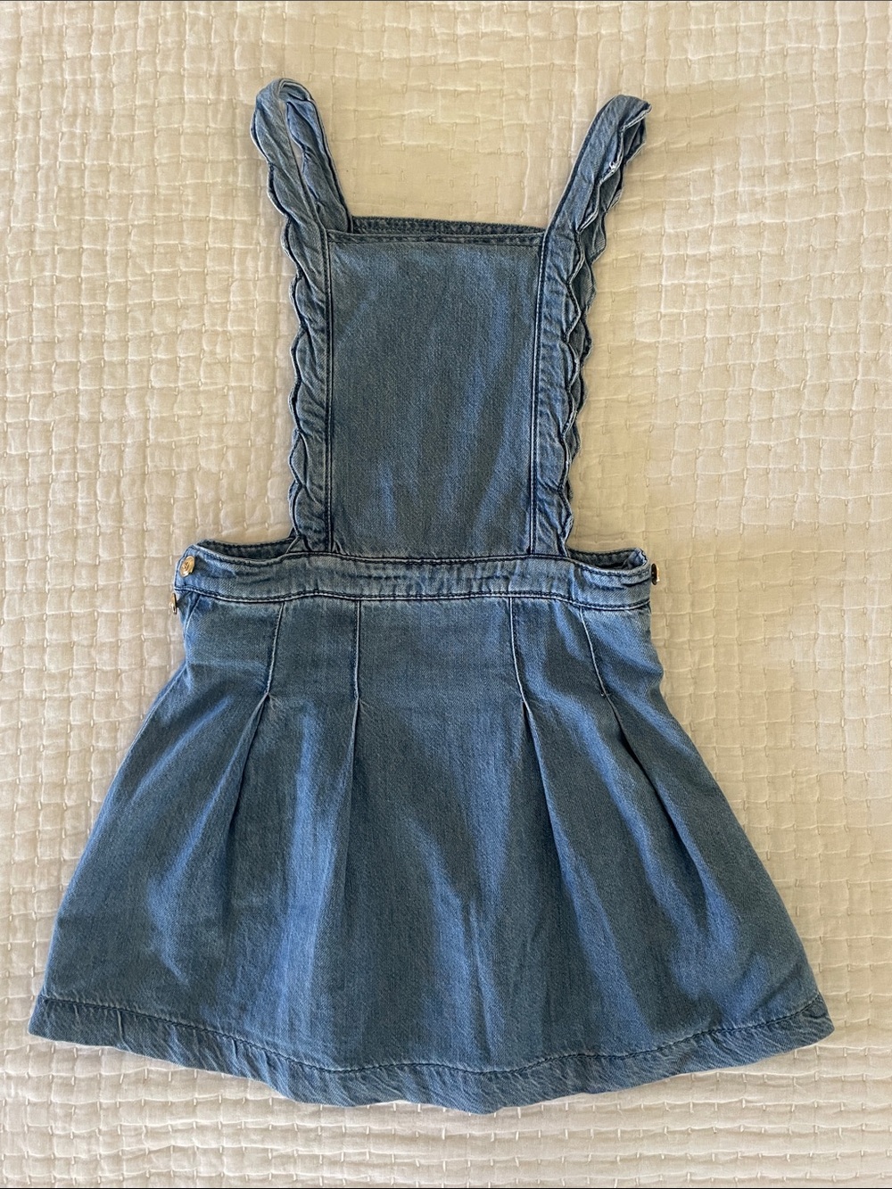 Gymboree Blue Denim Pinafore Dress with Scallop Straps